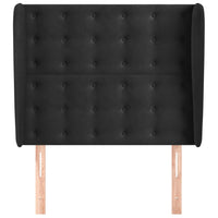 Testiera ad Orecchio Nera 93x23x118/128 cm in Velluto 3118428