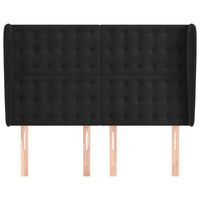 Testiera ad Orecchio-Testata con Orecchie Nera 147 x 23 x 118/128 cm in Velluto 244798