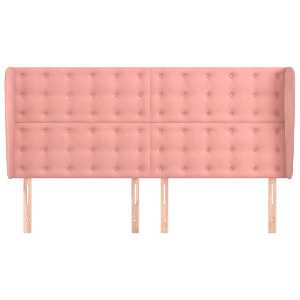 Testiera ad Orecchio Rosa 163x23x118/128 cm in Velluto 3118449