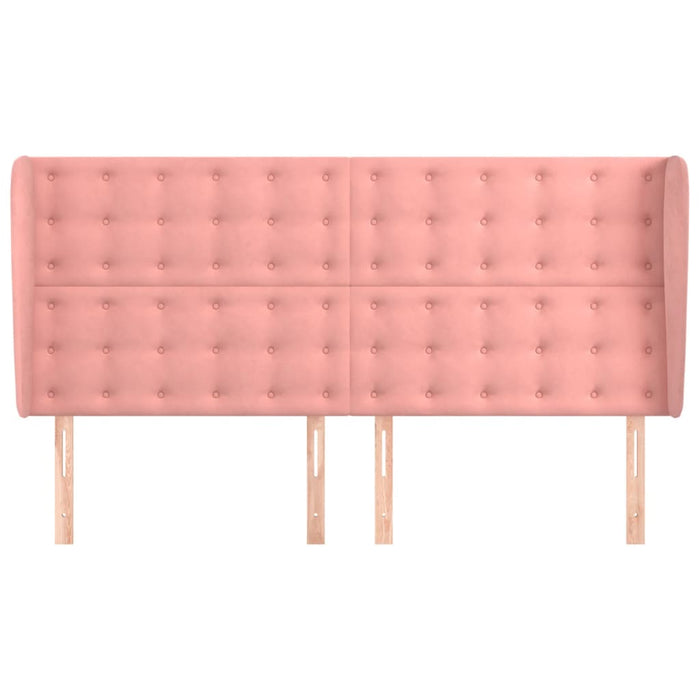 Testiera ad Orecchio Rosa 163x23x118/128 cm in Velluto 3118449