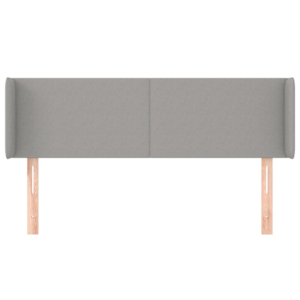 Testiera ad Orecchio-Testata con Orecchie Grigio Chiaro 147x16x78/88 cm in Tessuto 740254