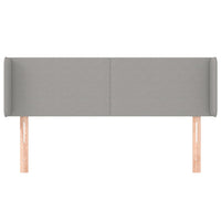 Testiera ad Orecchio-Testata con Orecchie Grigio Chiaro 147x16x78/88 cm in Tessuto 740254