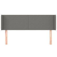 Testiera ad Orecchio Grigio Scuro 147x16x78/88 cm in Tessuto 3118487