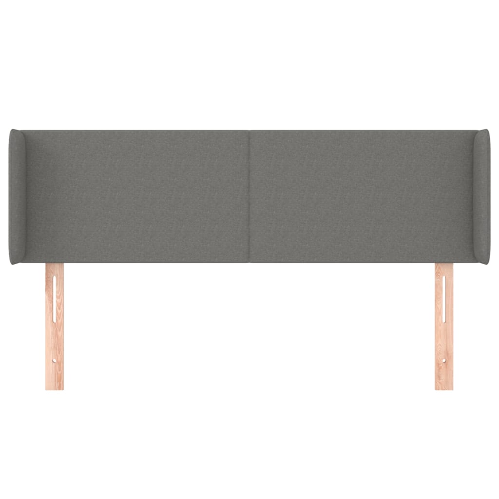 Testiera ad Orecchio-Testata con Orecchie Grigio Scuro 147x16x78/88 cm in Tessuto 893809