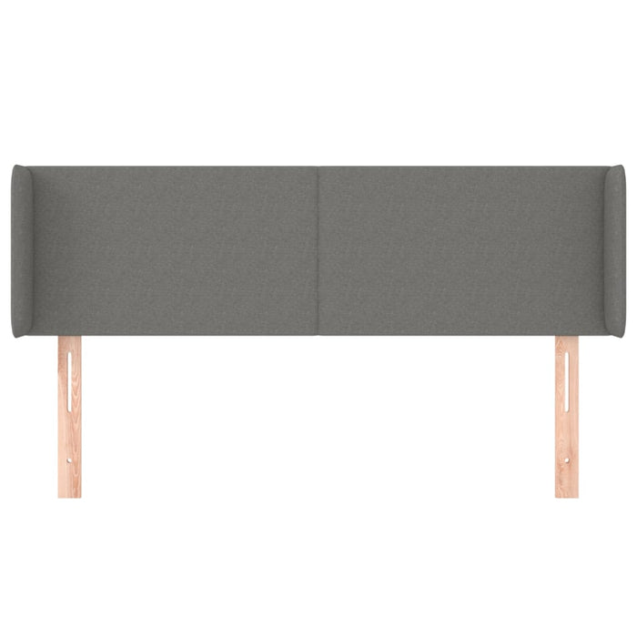 Testiera ad Orecchio-Testata con Orecchie Grigio Scuro 147x16x78/88 cm in Tessuto 893809