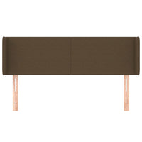 Testiera ad Orecchio-Testata con Orecchie Marrone Scuro 147x16x78/88 cm in Tessuto 358817