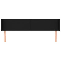 Testiera ad Orecchio Nera 163x16x78/88 cm in Tessuto 3118496