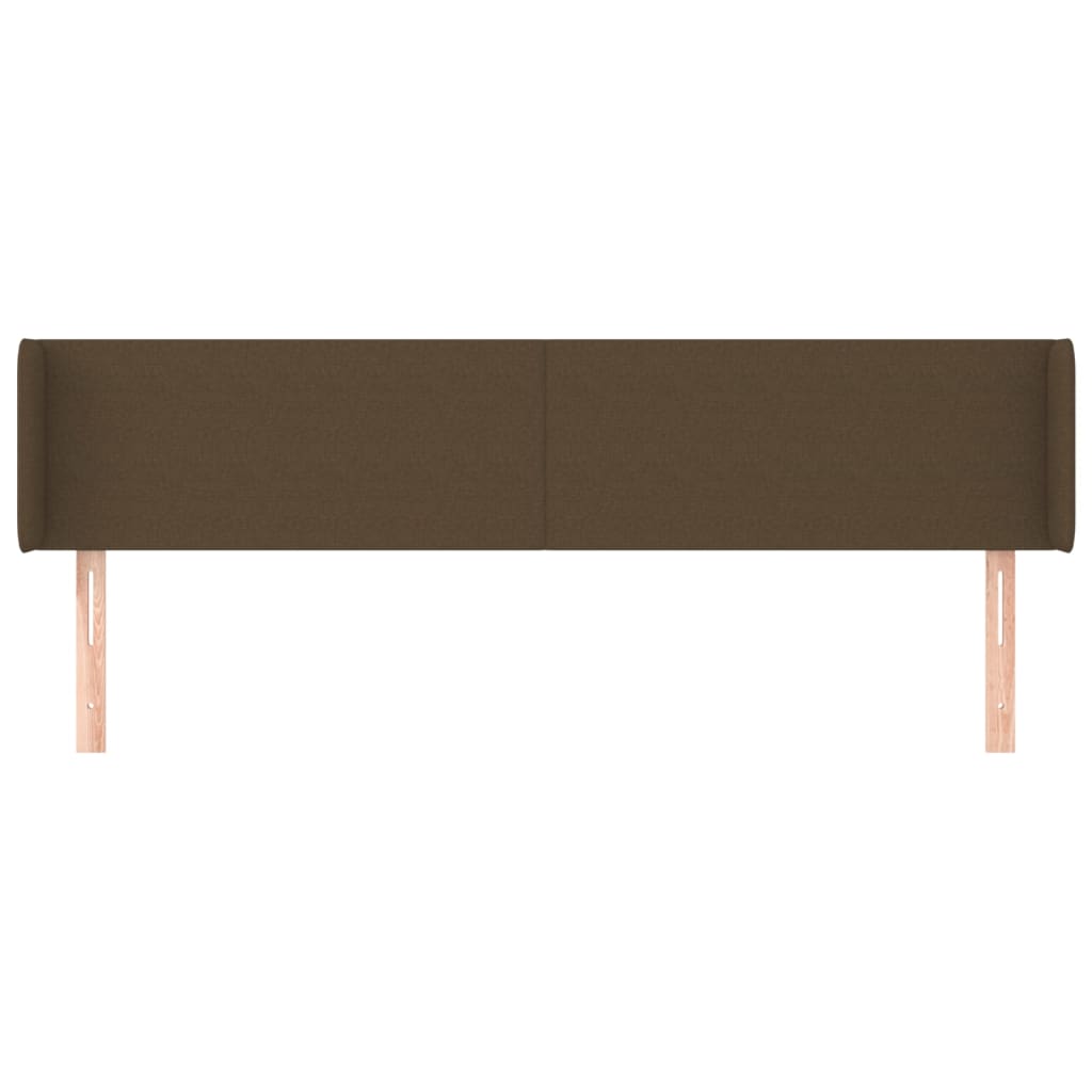 Testiera ad Orecchio-Testata con Orecchie Marrone Scuro 183x16x78/88 cm in Tessuto 967284