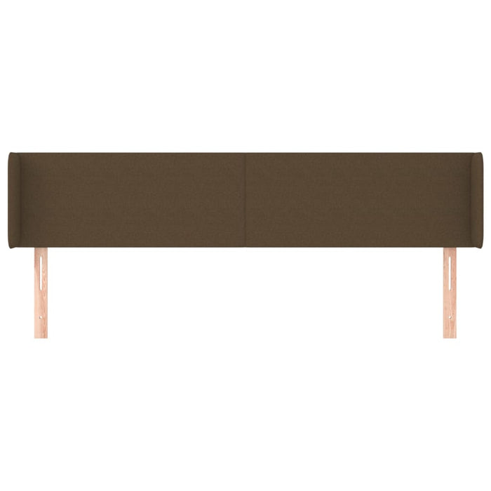Testiera ad Orecchio-Testata con Orecchie Marrone Scuro 183x16x78/88 cm in Tessuto 967284