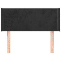 Testiera ad Orecchio-Testata con Orecchie Nera 83x16x78/88 cm in Velluto 829946