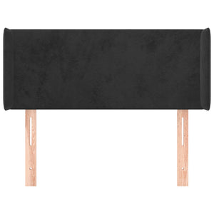 Testiera ad Orecchio-Testata con Orecchie Nera 83x16x78/88 cm in Velluto 829946