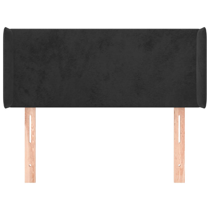 Testiera ad Orecchio-Testata con Orecchie Nera 83x16x78/88 cm in Velluto 829946