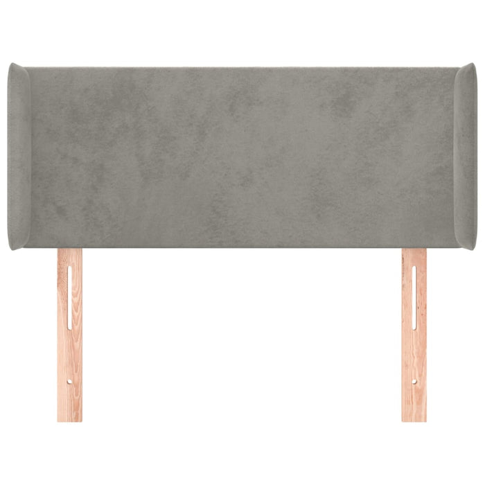 Testiera ad Orecchio-Testata con Orecchie Grigio Chiaro 93x16x78/88 cm in Velluto 865377