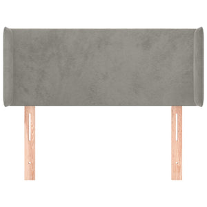 Testiera ad Orecchio-Testata con Orecchie Grigio Chiaro 103x16x78/88 cm in Velluto 851538