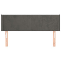 Testiera ad Orecchio-Testata con Orecchie Grigio Scuro 147x16x78/88 cm in Velluto 315372