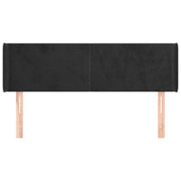 Testiera ad Orecchio Nera 147x16x78/88 cm in Velluto 3118538