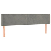 Testiera ad Orecchio-Testata con Orecchie Grigio Chiaro 163x16x78/88 cm in Velluto 235430