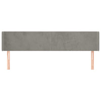 Testiera ad Orecchio-Testata con Orecchie Grigio Chiaro 163x16x78/88 cm in Velluto 235430