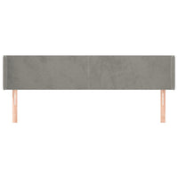 Testiera ad Orecchio-Testata con Orecchie Grigio Chiaro 183x16x78/88 cm in Velluto 117034