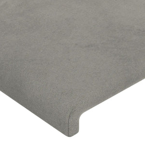 Testiera ad Orecchio Grigio Chiaro 183x16x78/88 cm in Velluto 3118548