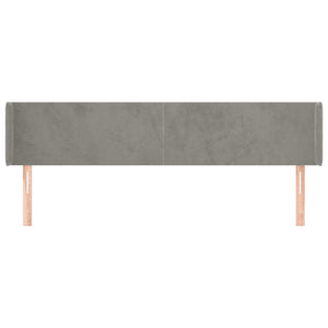 Testiera ad Orecchio-Testata con Orecchie Grigio Chiaro 203x16x78/88 cm in Velluto 870839