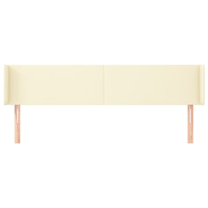 Testiera ad Orecchio-Testata con Orecchie Crema 163x16x78/88 cm in Similpelle