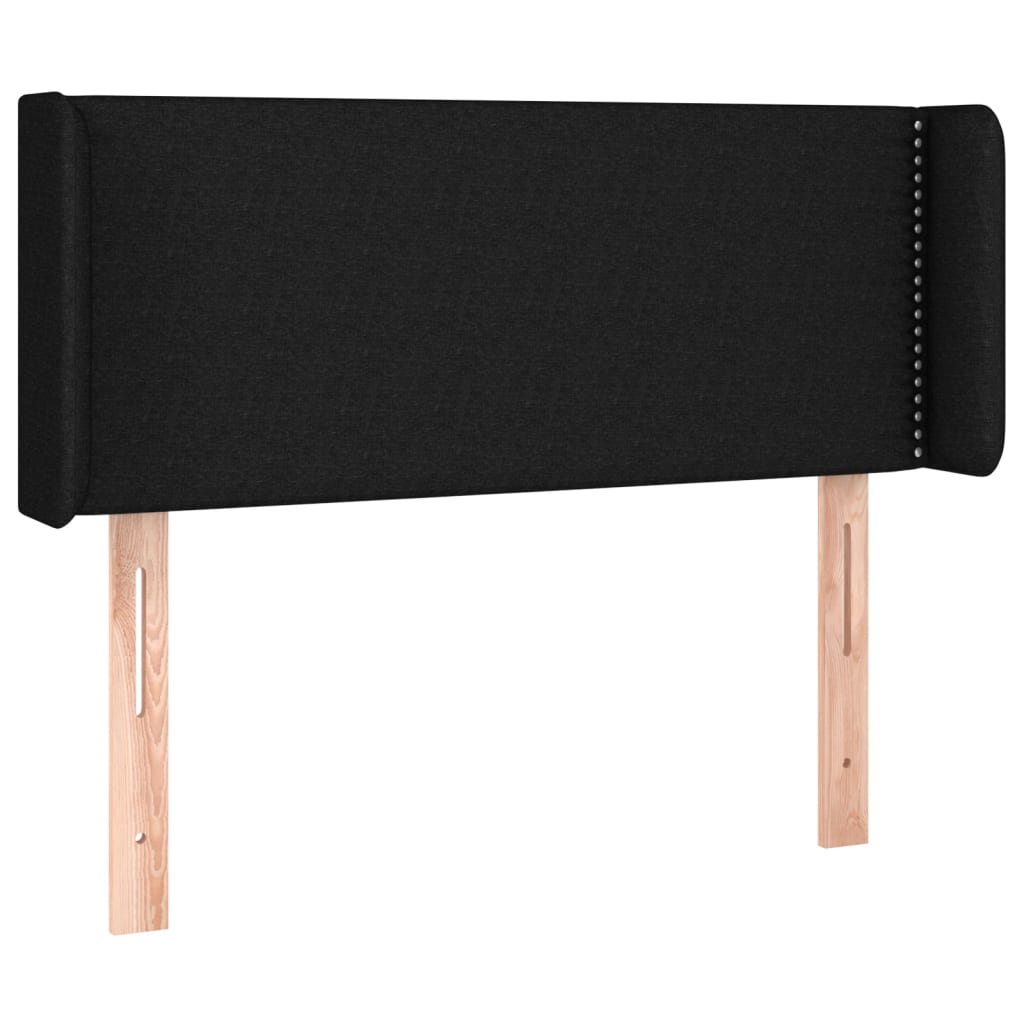 Testiera ad Orecchio-Testata con Orecchie Nera 93x16x78/88 cm in Tessuto 335796