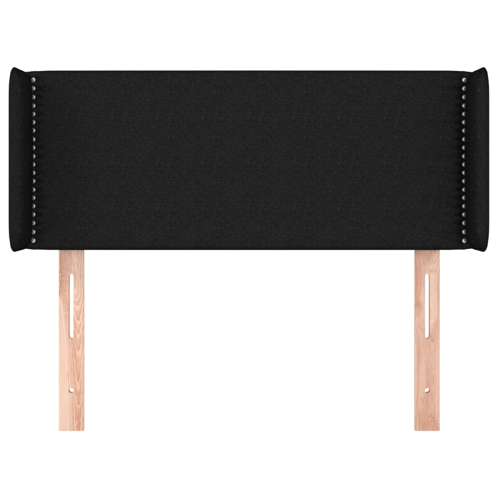 Testiera ad Orecchio-Testata con Orecchie Nera 103x16x78/88 cm in Tessuto 830602