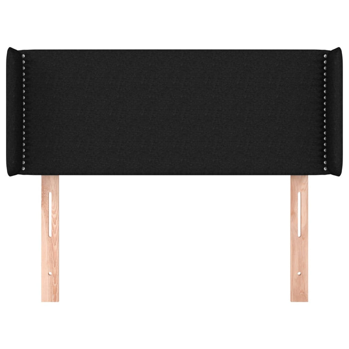 Testiera ad Orecchio-Testata con Orecchie Nera 103x16x78/88 cm in Tessuto 830602