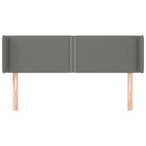 Testiera ad Orecchio-Testata con Orecchie Grigio Scuro 147x16x78/88 cm in Tessuto 816243