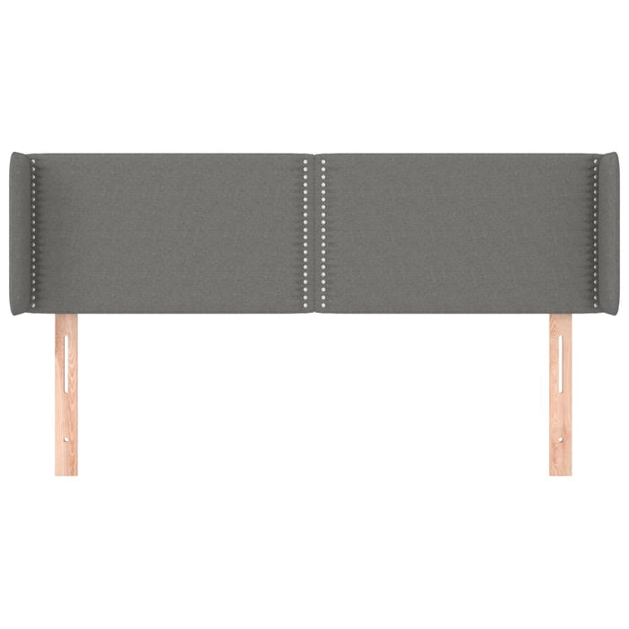 Testiera ad Orecchio-Testata con Orecchie Grigio Scuro 147x16x78/88 cm in Tessuto 816243