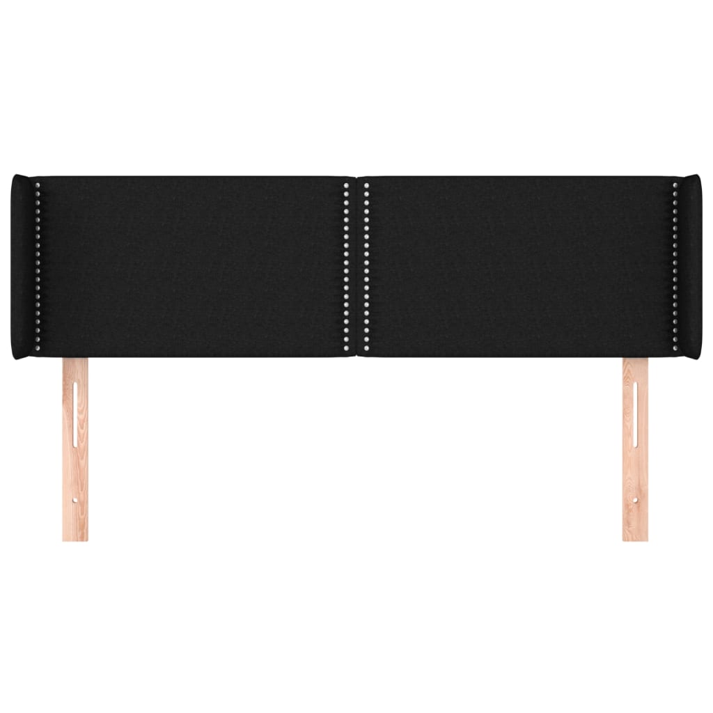 Testiera ad Orecchio-Testata con Orecchie Nera 147x16x78/88 cm in Tessuto 535420