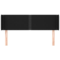 Testiera ad Orecchio-Testata con Orecchie Nera 147x16x78/88 cm in Tessuto 535420