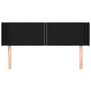 Testiera ad Orecchio Nera 147x16x78/88 cm in Tessuto 3118628