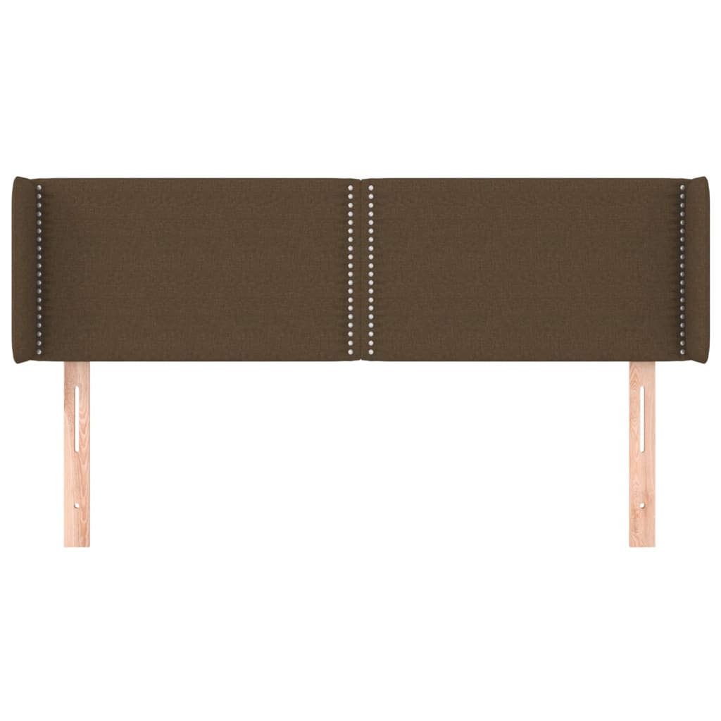 Testiera ad Orecchio Marrone Scuro 147x16x78/88 cm in Tessuto 3118629
