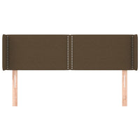 Testiera ad Orecchio Marrone Scuro 147x16x78/88 cm in Tessuto 3118629