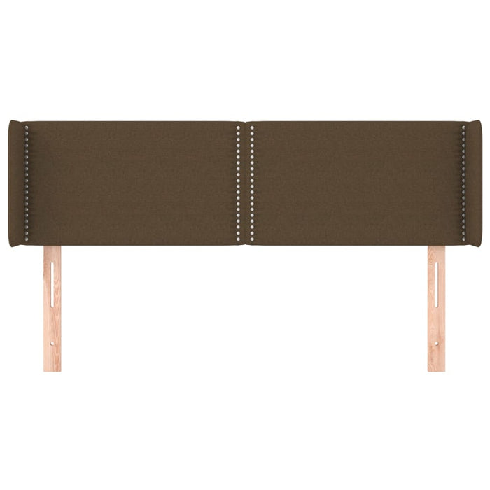 Testiera ad Orecchio Marrone Scuro 147x16x78/88 cm in Tessuto 3118629