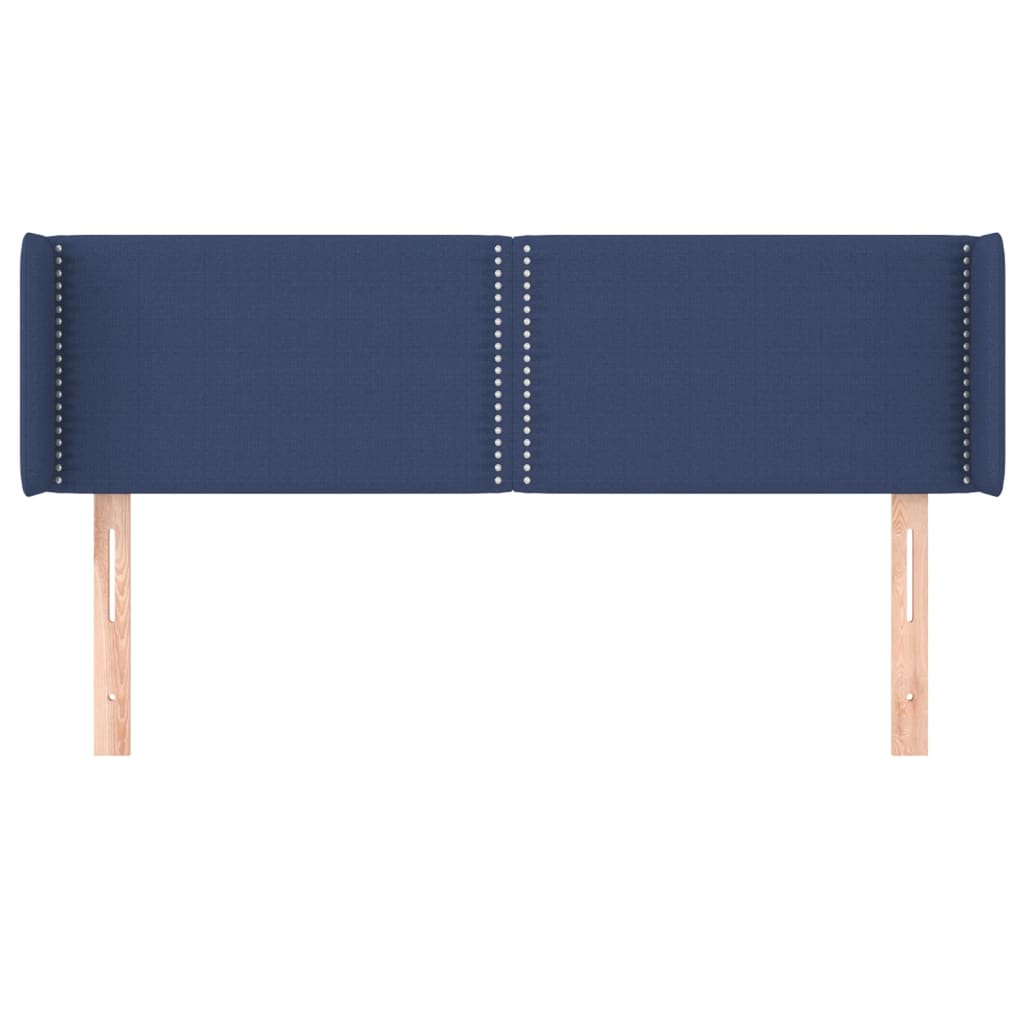 Testiera ad Orecchio-Testata con Orecchie Blu 147x16x78/88cm in Tessuto 691622