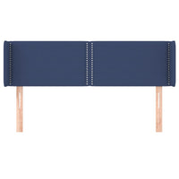 Testiera ad Orecchio-Testata con Orecchie Blu 147x16x78/88cm in Tessuto 691622