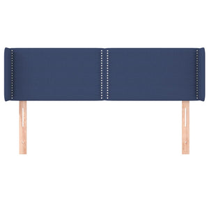 Testiera ad Orecchio-Testata con Orecchie Blu 147x16x78/88cm in Tessuto 691622