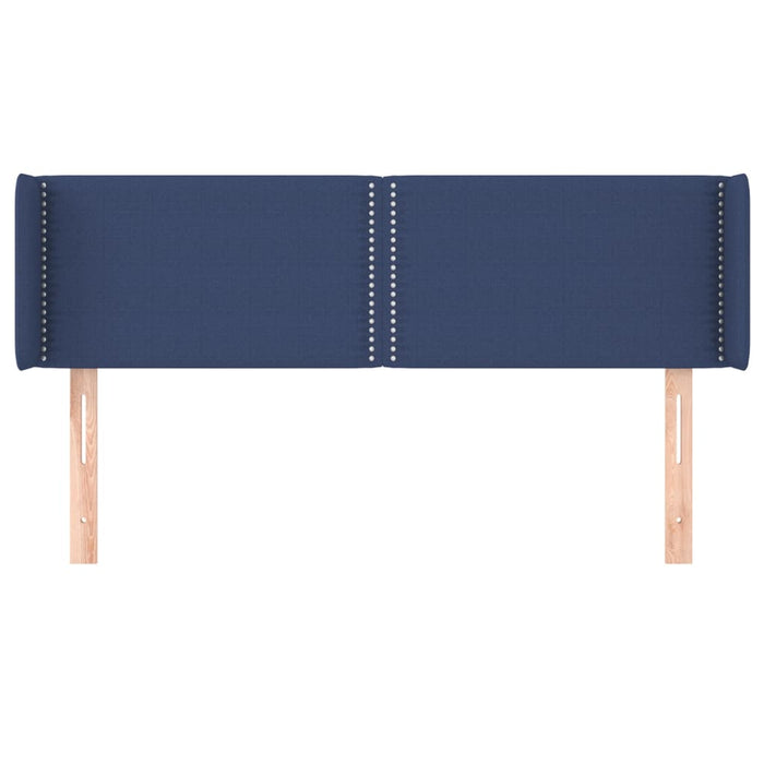 Testiera ad Orecchio-Testata con Orecchie Blu 147x16x78/88cm in Tessuto 691622