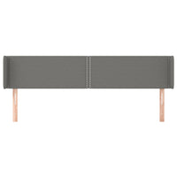 Testiera ad Orecchio-Testata con Orecchie Grigio Scuro 203x16x78/88 cm in Tessuto 296608