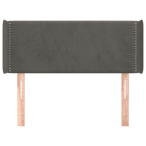 Testiera ad Orecchio Grigio Scuro 93x16x78/88 cm in Velluto