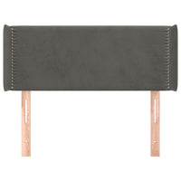 Testiera ad Orecchio-Testata con Orecchie Grigio Scuro 93x16x78/88 cm in Velluto 477338