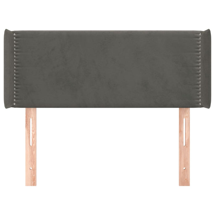 Testiera ad Orecchio-Testata con Orecchie Grigio Scuro 103x16x78/88 cm in Velluto 267646