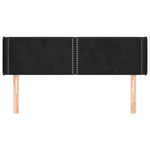 Testiera ad Orecchio Nera 147x16x78/88 cm in Velluto 3118678