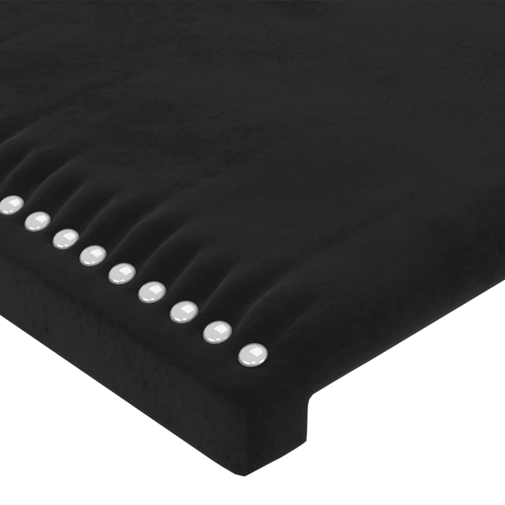 Testiera ad Orecchio-Testata con Orecchie Nera 147x16x78/88 cm in Velluto 638275