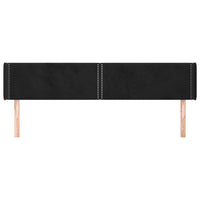 Testiera ad Orecchio Nera 183x16x78/88 cm in Velluto 3118690