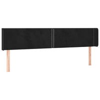 Testiera ad Orecchio-Testata con Orecchie Nera 203x16x78/88 cm in Velluto 679777