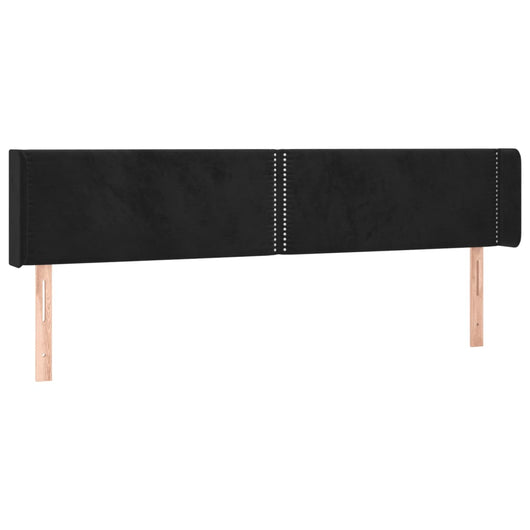 Testiera ad Orecchio-Testata con Orecchie Nera 203x16x78/88 cm in Velluto 679777